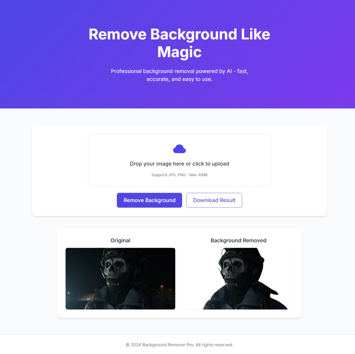 Background Removal Website