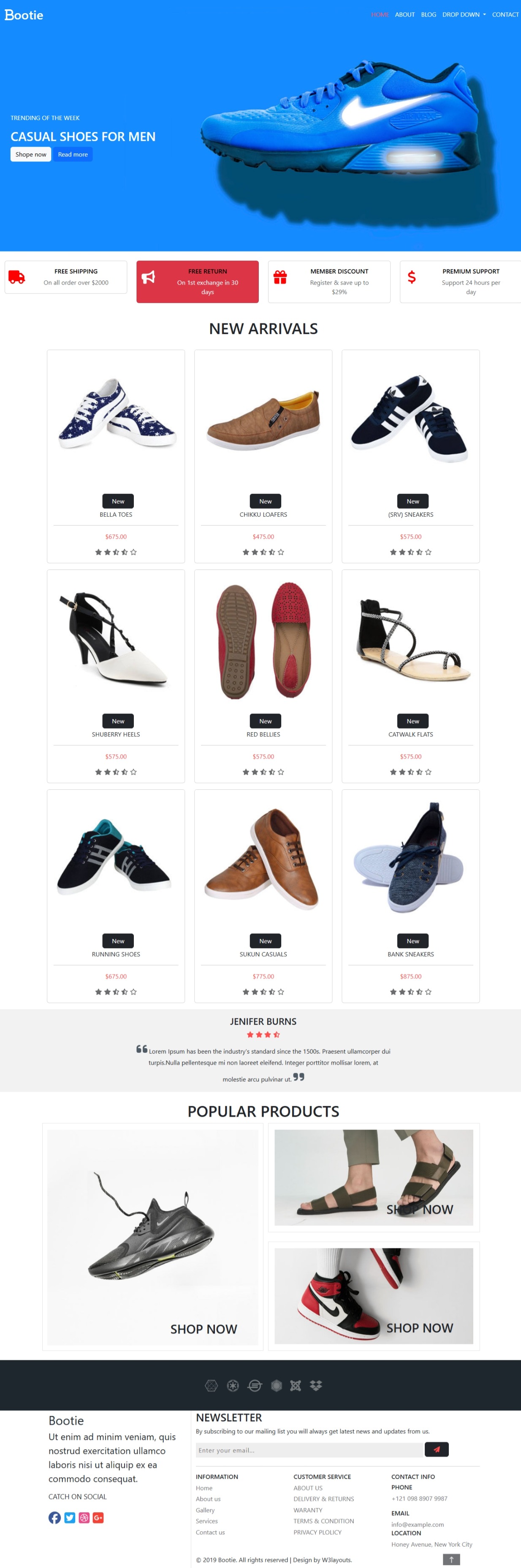 Bootie Shoe Store Website